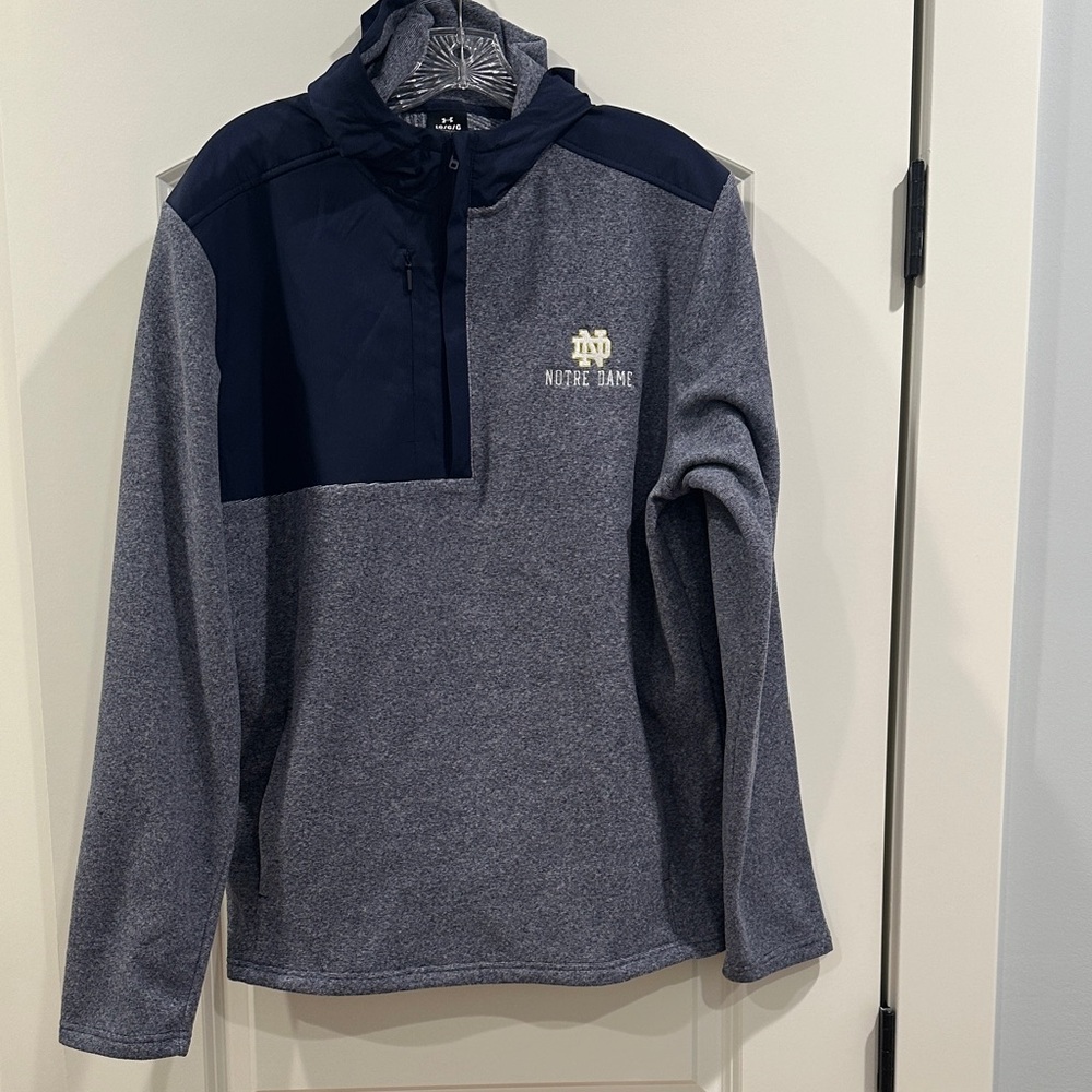 UA Notre Dame Navy and Gray Pullover Hoodie